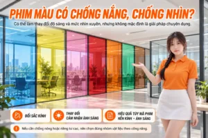 Phim dán kính màu có chống nắng chống nhìn không và lưu ý chọn đúng công năng