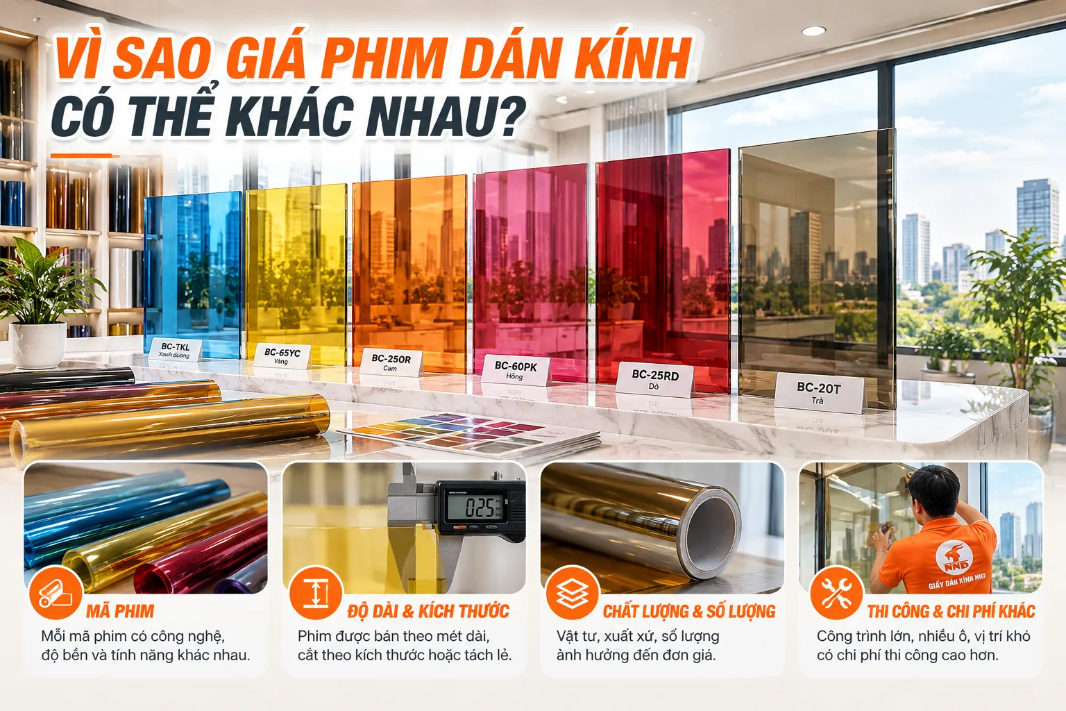 Vì sao giá phim dán kính có thể khác nhau 