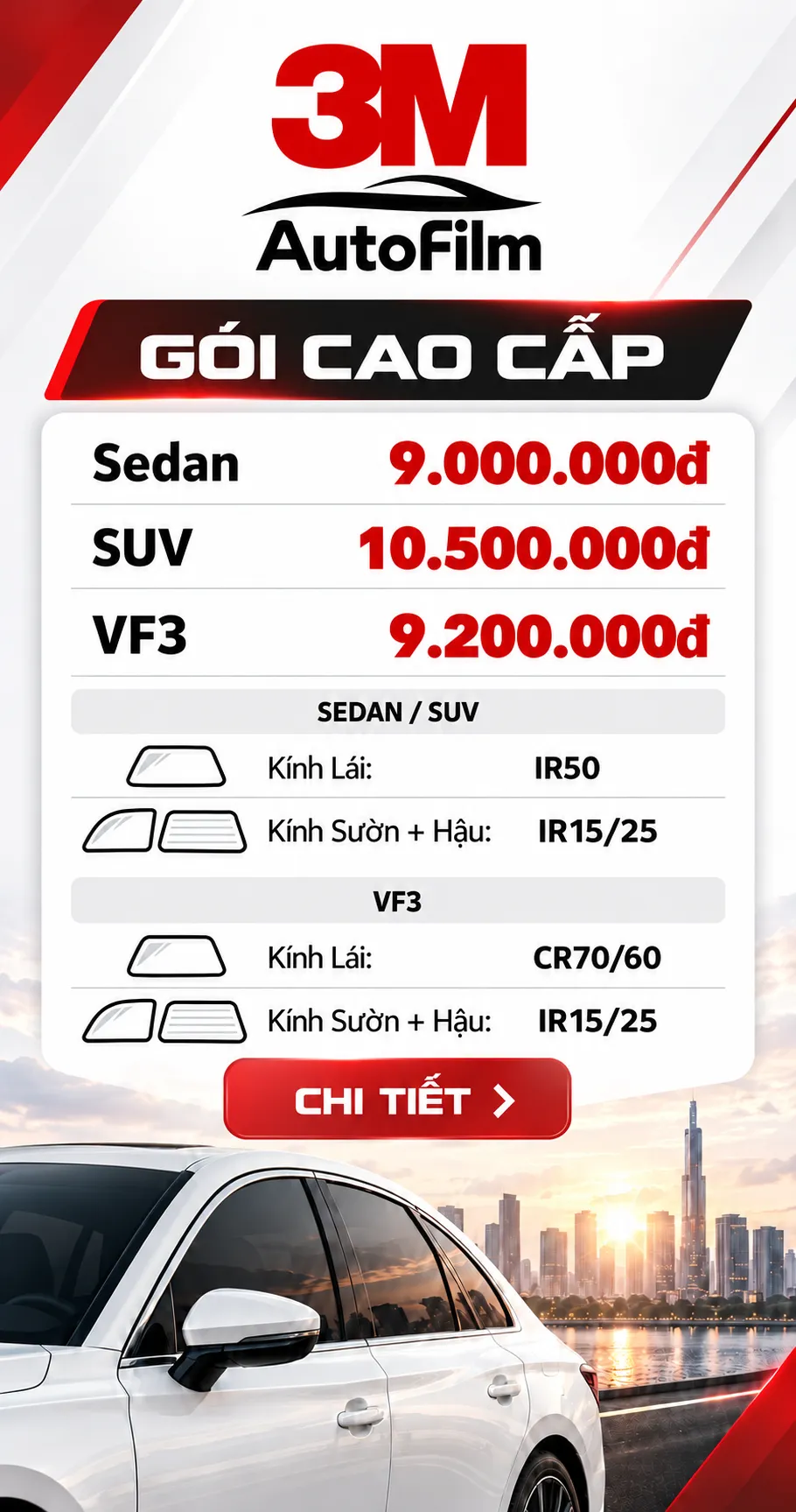 Gói Cao cấp 3M – phim cách nhiệt ô tô NND