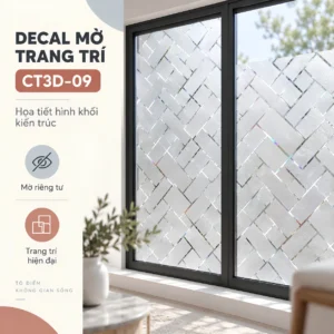 Giấy dán kính 3D mã CT3D-09 hoa văn hình khối – ảnh mẫu số 9