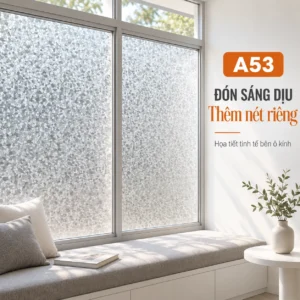 Cửa sổ phía sau ghế ngồi dán A53 giả đá trắng xám, phía trên còn kính trong