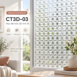 Decal dán kính trang trí CT3D-03 hình tròn 3D