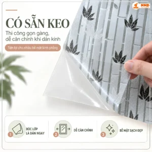 Giấy dán kính 3D CT3D-08 rặng trúc xanh