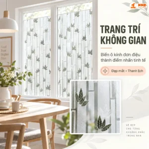 Mẫu rặng trúc xanh CT3D-08 trên kính