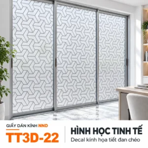 Hệ cửa kính nhiều ô dán decal dán kính 3D TT3D-22 họa tiết chữ Y đan nối