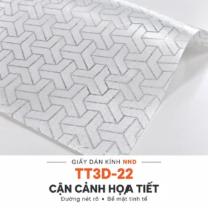 Cận cảnh decal TT3D-22 với họa tiết chữ Y ba nhánh viền xám trên nền trắng mờ