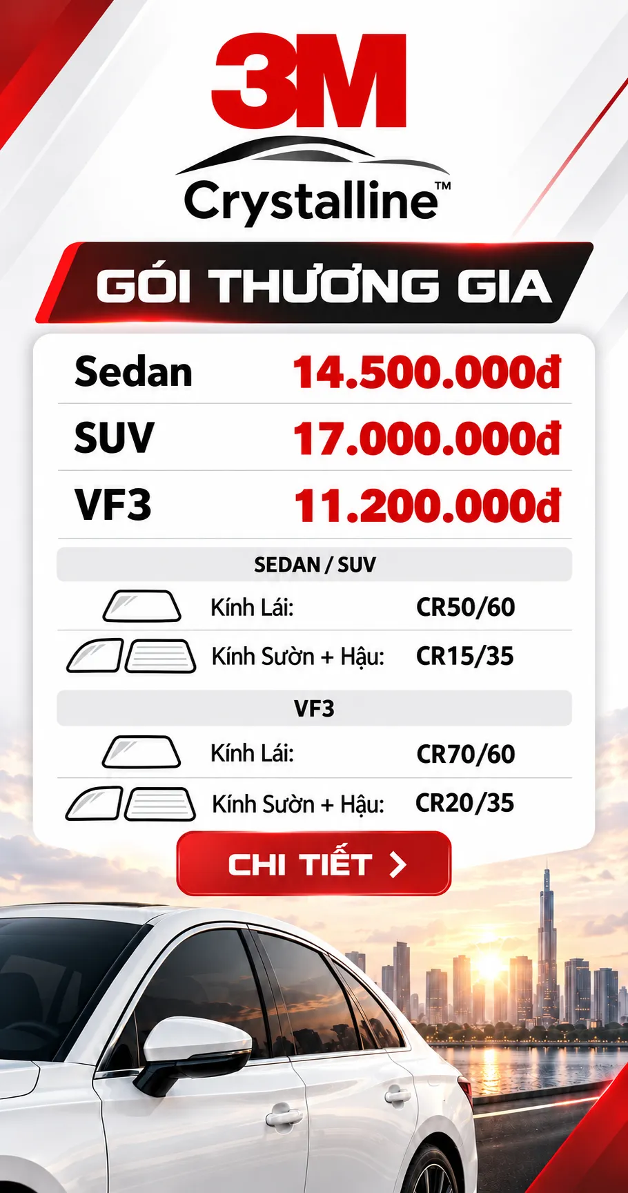 Gói Thương gia 3M – phim cách nhiệt ô tô NND