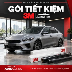 Gói Tiết Kiệm: Phim cách nhiệt ô tô 3M AutoFilm sử dụng kính lái CM70, kính sườn và kính hậu CM35/15, phù hợp nhu cầu chống nóng cơ bản với chi phí hợp lý.