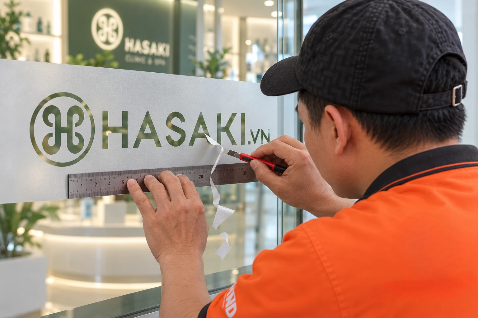 Công trình decal mờ kính Hasaki Clinic & Spa giữ sáng, tăng riêng tư