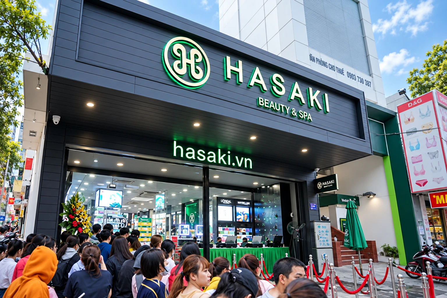 Thi công decal mờ kính tại Hasaki Clinic & Spa