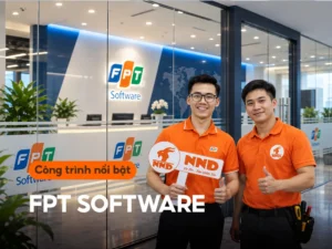 Decal mờ FPT Software tại lễ tân - ảnh đại diện công trình
