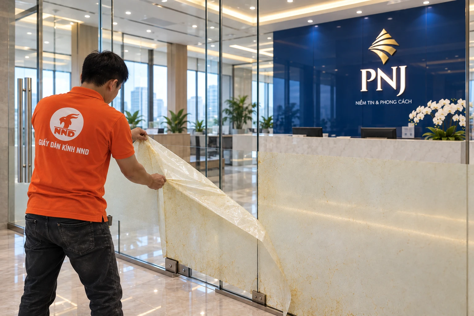 Quá trình bóc lớp decal cũ nhanh gọn và chuyên nghiệp.