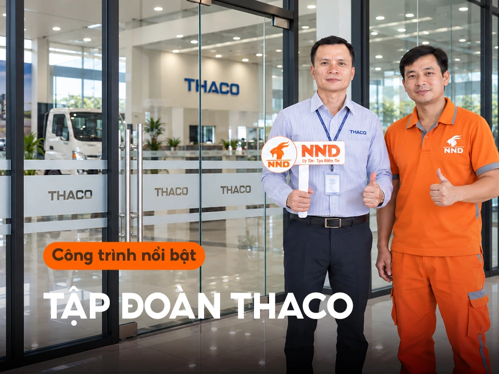 Hoàn thiện công trình thay mới decal kẻ chỉ và logo THACO