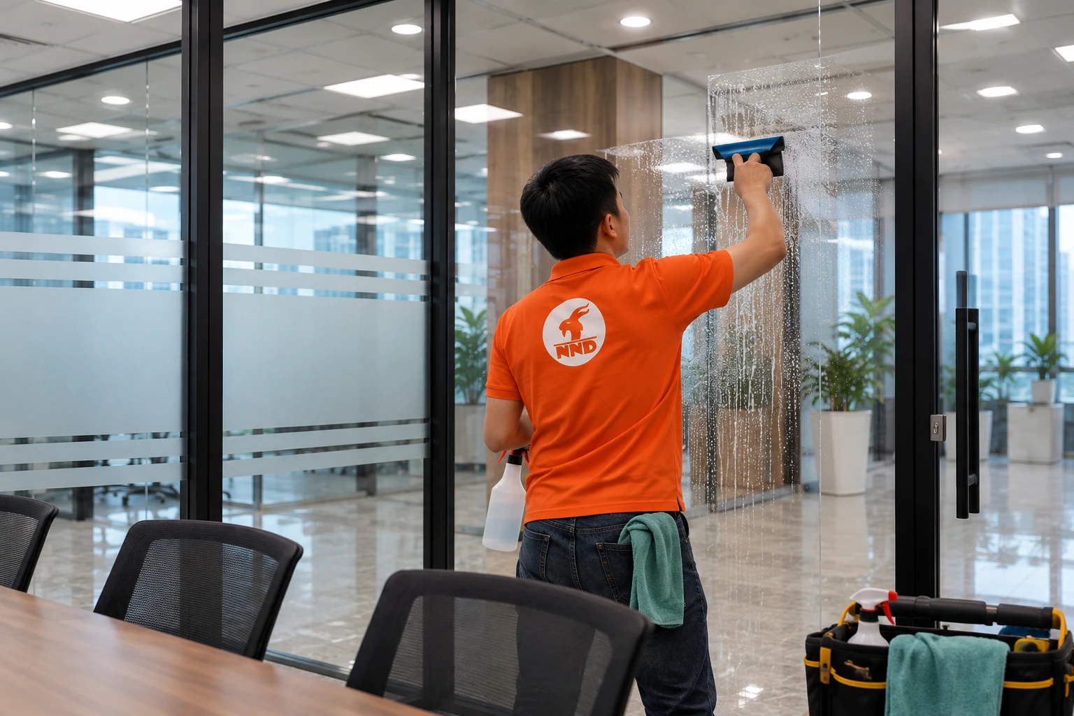 Cận cảnh chất lượng dán decal mờ cửa kính Thanh Xuân