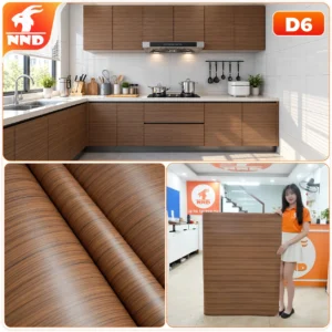 Decal vân gỗ cao cấp D6 màu nâu Teak