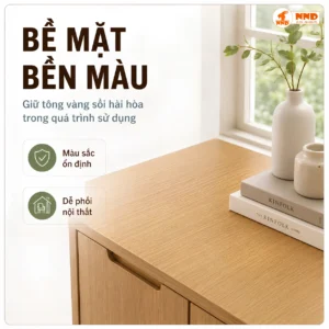 Cận cảnh bề mặt decal vân gỗ màu vàng sồi mã G1
