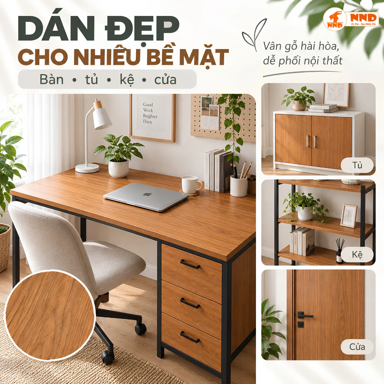 Cận cảnh bề mặt decal vân gỗ G10