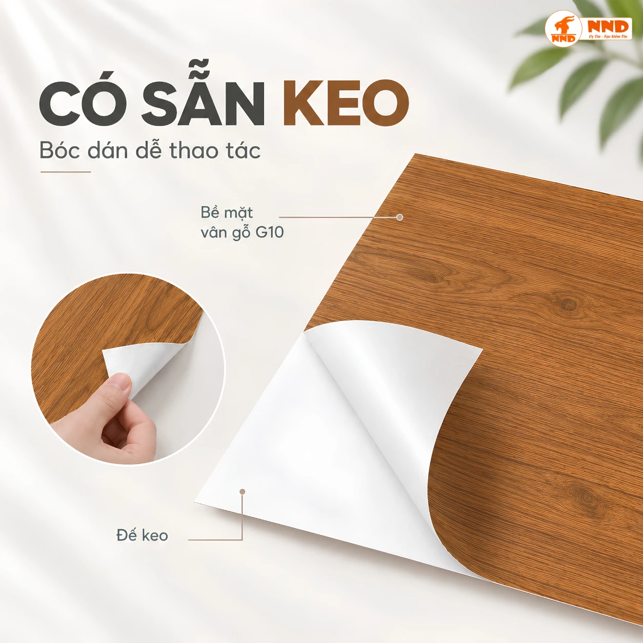 Cuộn decal vân gỗ G10 màu vàng sồi