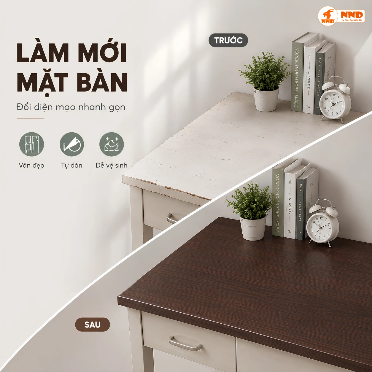 Họa tiết vân gỗ màu nâu trầm của decal G3