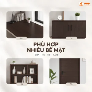 Mẫu decal giả gỗ G3 màu nâu trầm trang trí nội thất