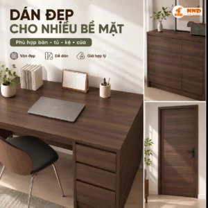 Decal vân gỗ G5 màu nâu Teak dán bàn làm việc tủ và cửa