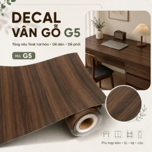 Decal vân gỗ màu nâu Teak mã G5