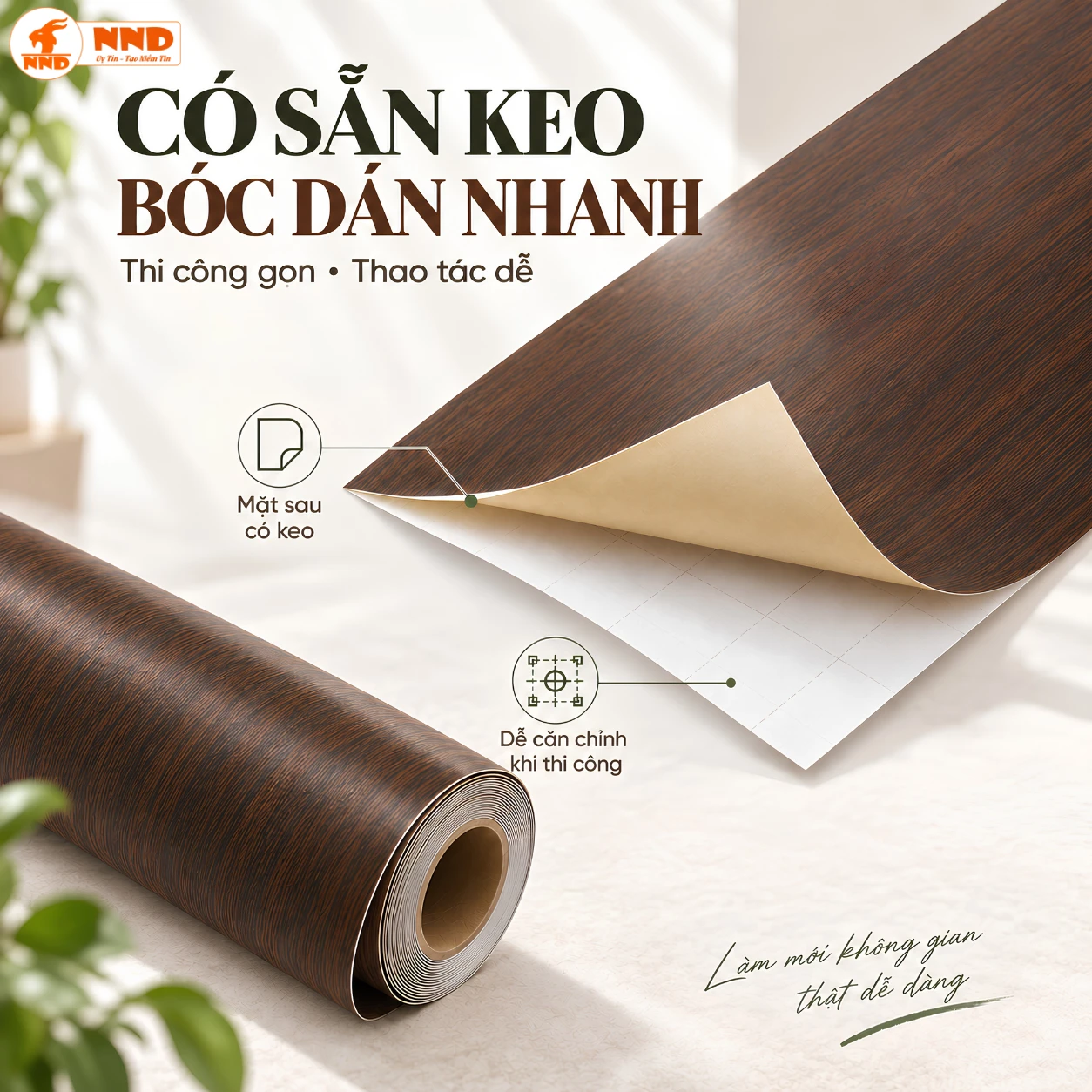 Decal vân gỗ G6 khổ rộng 1,2m