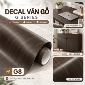 Decal vân gỗ G8 màu nâu trầm