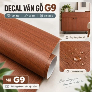 Decal vân gỗ G9 màu nâu đỏ cánh gián