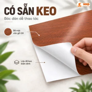 Cuộn decal vân gỗ G9 màu nâu đỏ