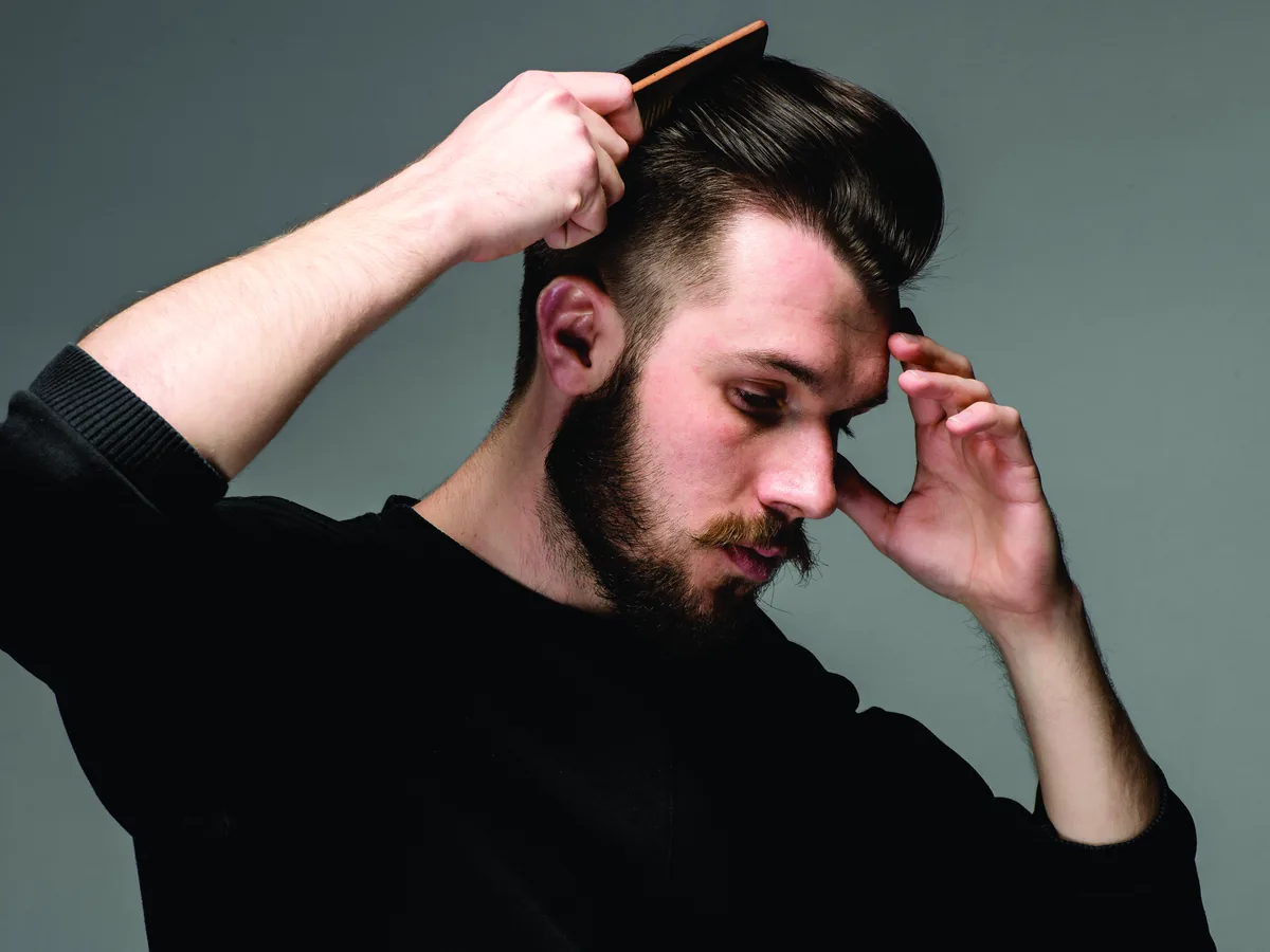 Tranh tóc nam dán kính barber mẫu NAM-02