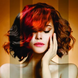 Tranh tóc nữ dán kính salon mẫu NU-02