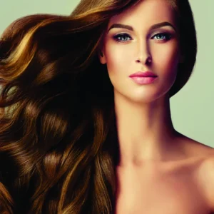 Tranh tóc nữ dán kính salon mẫu NU-04