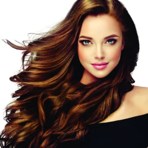 Tranh tóc nữ dán kính salon mẫu NU-06