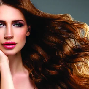 Tranh tóc nữ dán kính salon mẫu NU-07