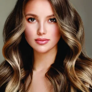 Tranh tóc nữ dán kính salon mẫu NU-14