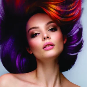 Tranh tóc nữ dán kính salon mẫu NU-15